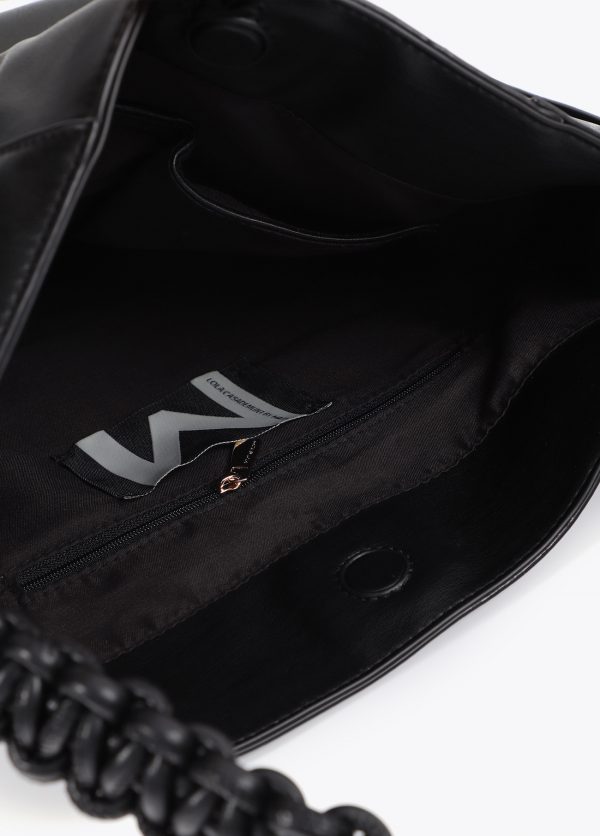 LOLA CASADEMUNT Shopper asa trenzada efecto piel NEGRO MF2504008 - Imagen 4