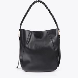 LOLA CASADEMUNT Shopper asa trenzada efecto piel NEGRO MF2504008