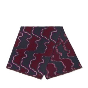 TOUS Bufanda gris oscuro y burdeos TOUS Bear Waves