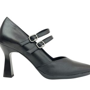 Desiree SAGA9 Salon vestir hueco en pico con doble correa VERONA NEGRO