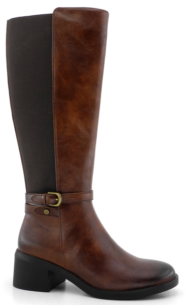 AMARPIES AHS29488 BOTA ALTA COMBI ELASTICO CORREA TOBILLO Cuero