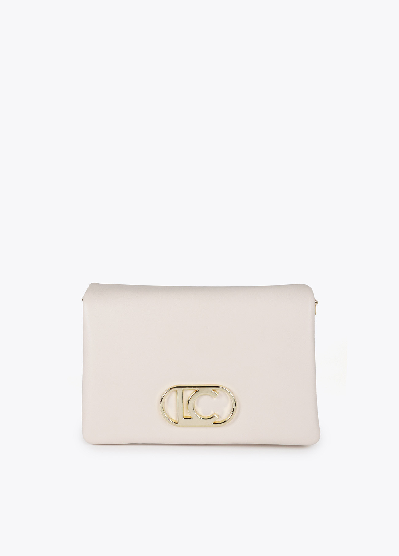 LOLA CASADEMUNT LF2504003 Bandolera efecto piel con tres compartimentos y solapa. CRUDO