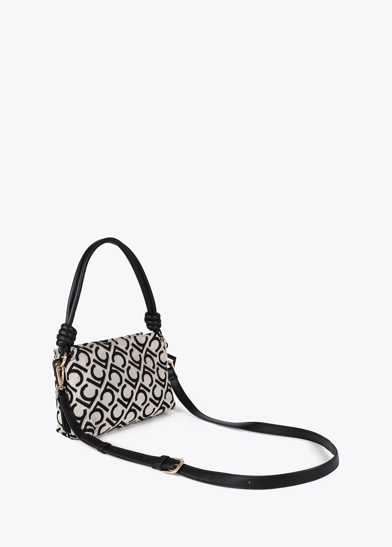 LOLA CASADEMUNT LF2504034 Shopper tejido jaquard lc flocado CRUDO-NEGRO - Imagen 2