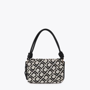 LOLA CASADEMUNT LF2504034 Shopper tejido jaquard lc flocado CRUDO-NEGRO