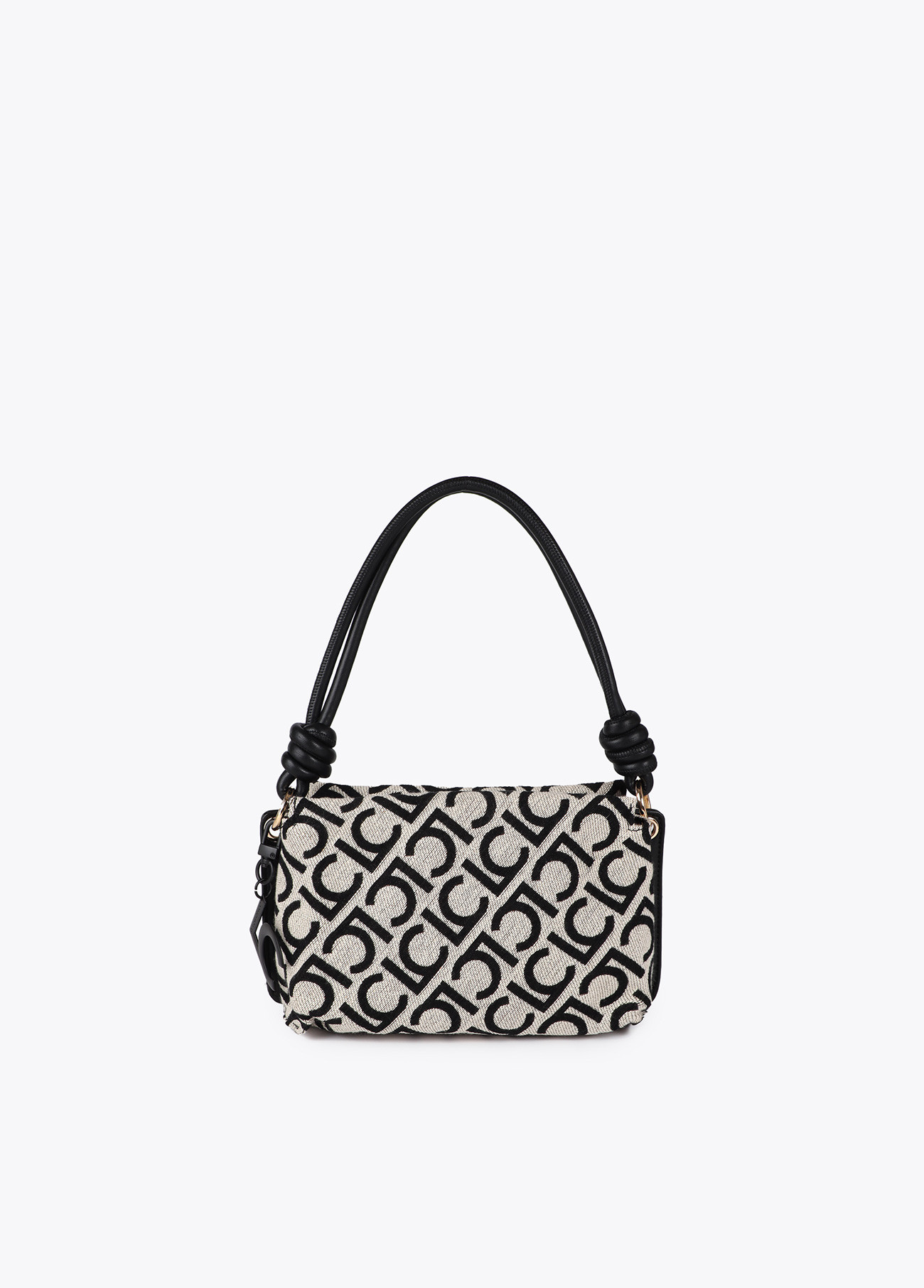 LOLA CASADEMUNT LF2504034 Shopper tejido jaquard lc flocado CRUDO-NEGRO