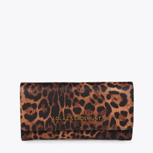 LOLA CASADEMUNT LF2512011 Billetero animal print MARRON-NEGRO