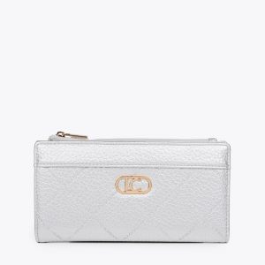 LOLA CASADEMUNT LF2512003 Billetero monograma rombos PLATEADO