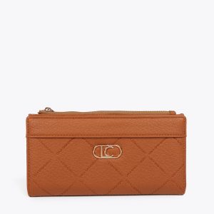 LOLA CASADEMUNT LF2512003 Billetero monograma rombos MARRON
