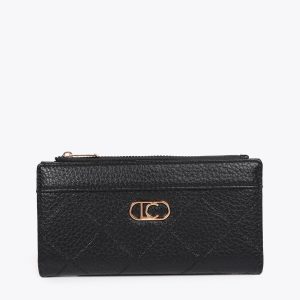 LOLA CASADEMUNT LF2512003 Billetero monograma rombos NEGRO
