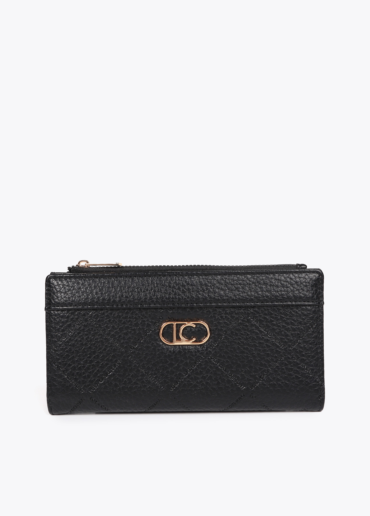 LOLA CASADEMUNT LF2512003 Billetero monograma rombos NEGRO