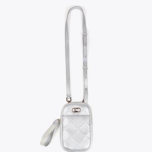 LOLA CASADEMUNT LF2512004 Bolsito movil monograma rombos PLATEADO