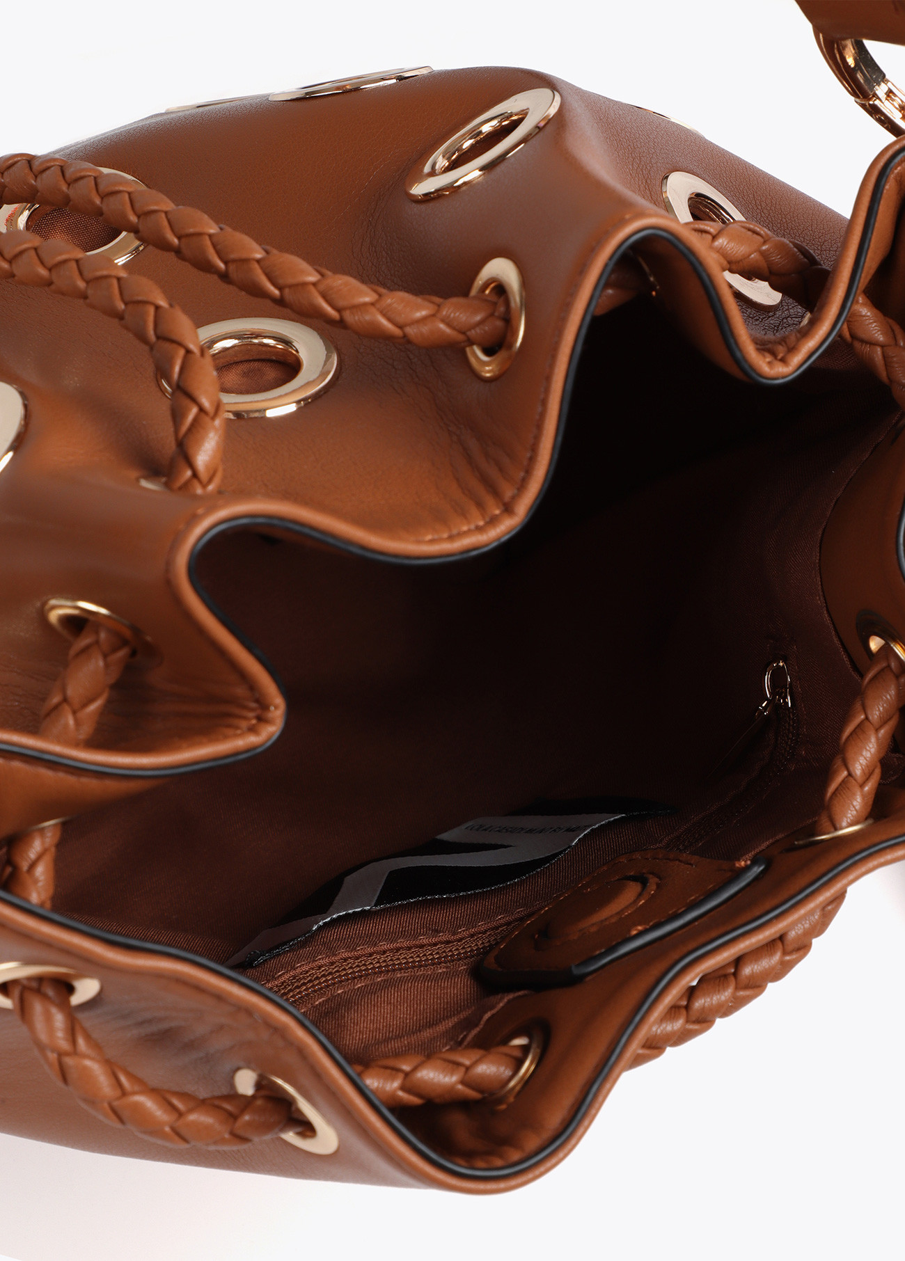 LOLA CASADEMUNT MF2504002 Bolso judas con ojales metalizados circualres MARRON - Imagen 3