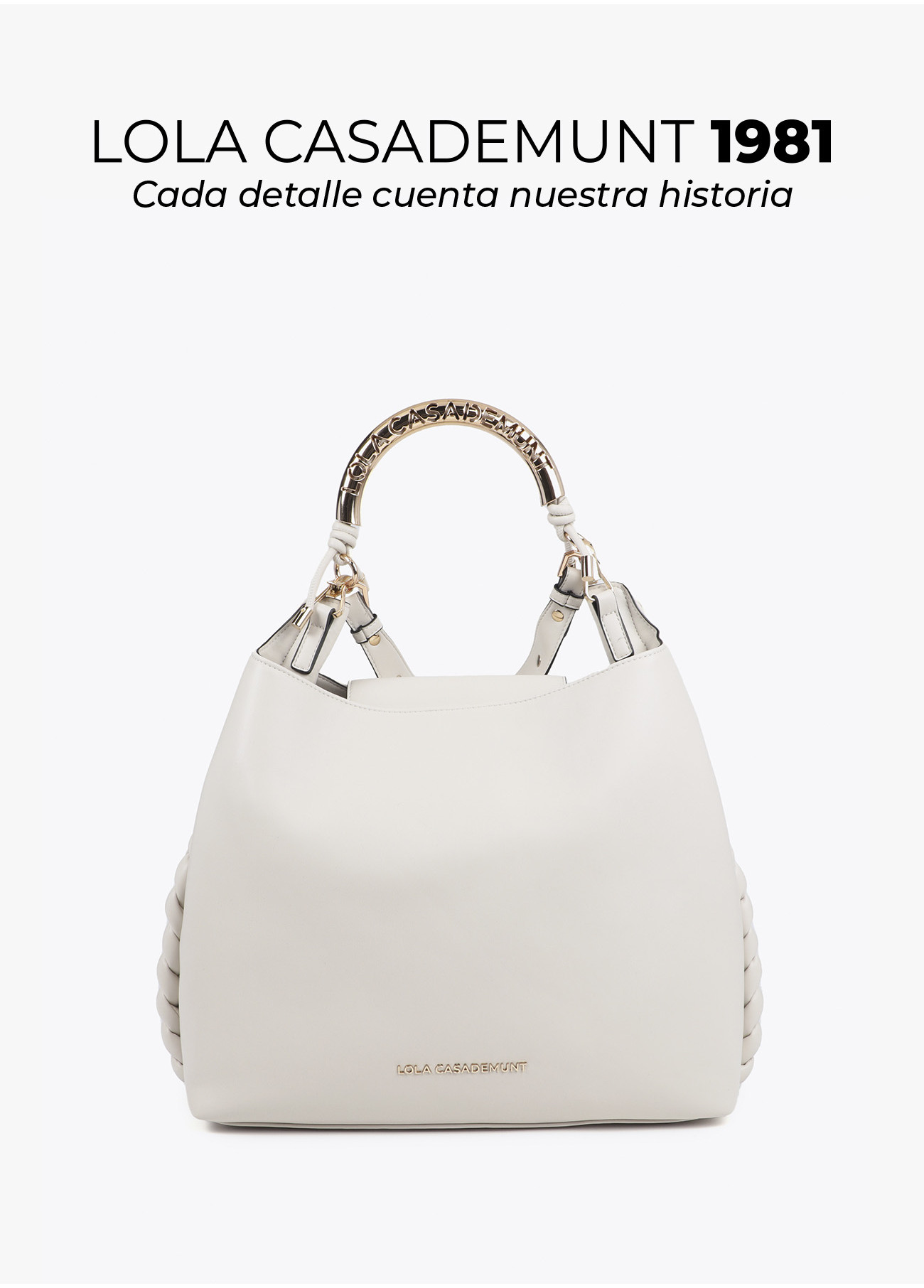 LOLA CASADEMUNT LF2504037 Bolso shopper asa metalizada personalizada CRUDO