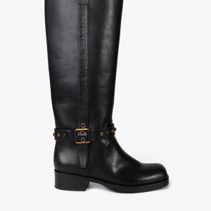 LOLA CASADEMUNT LF2505023 Bota alta con tira personalizada y detalles metalizados NEGRO