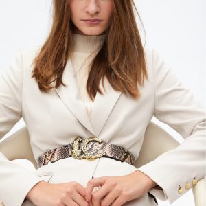 LOLA CASADEMUNT LF2506001 Cinturon reversible hebilla LC leopardo CRUDO-GRIS