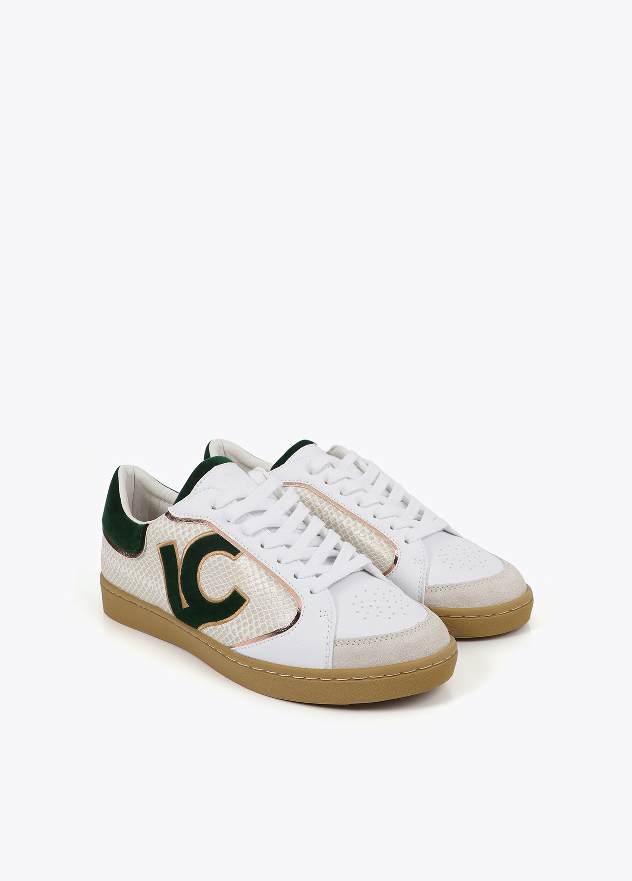 LOLA CASADEMUNT LF2505007 Deportiva con detalles en efecto serpiente y piel GRIS - Imagen 4