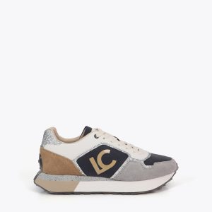 LOLA CASADEMUNT LF2505003 Deportiva con suela personalizada y estampado animal y detalles en piel GRIS OSCURO