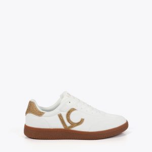 LOLA CASADEMUNT LF2505028 Deportiva en tejido tipo nylon con detalles de strass BLANCO