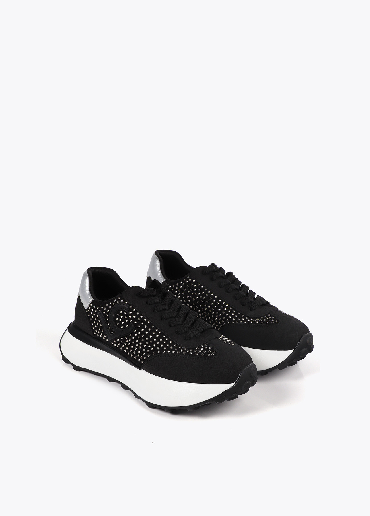 LOLA CASADEMUNT LF2505034 Deportiva con detalle de tachas metalizadas NEGRO - Imagen 2