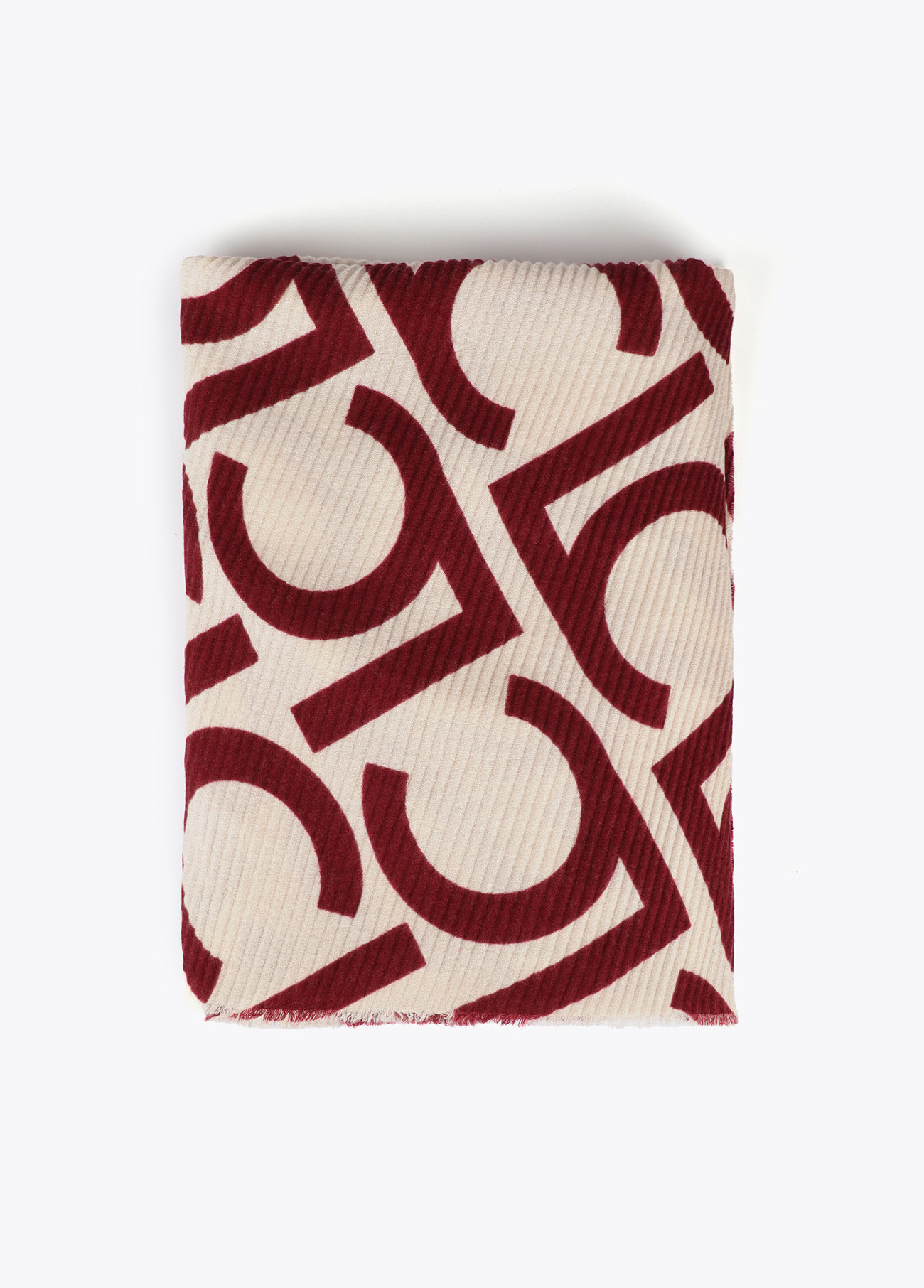 LOLA CASADEMUNT LF2507007 Foular plisados bicolor LC CRUDO-ROJO