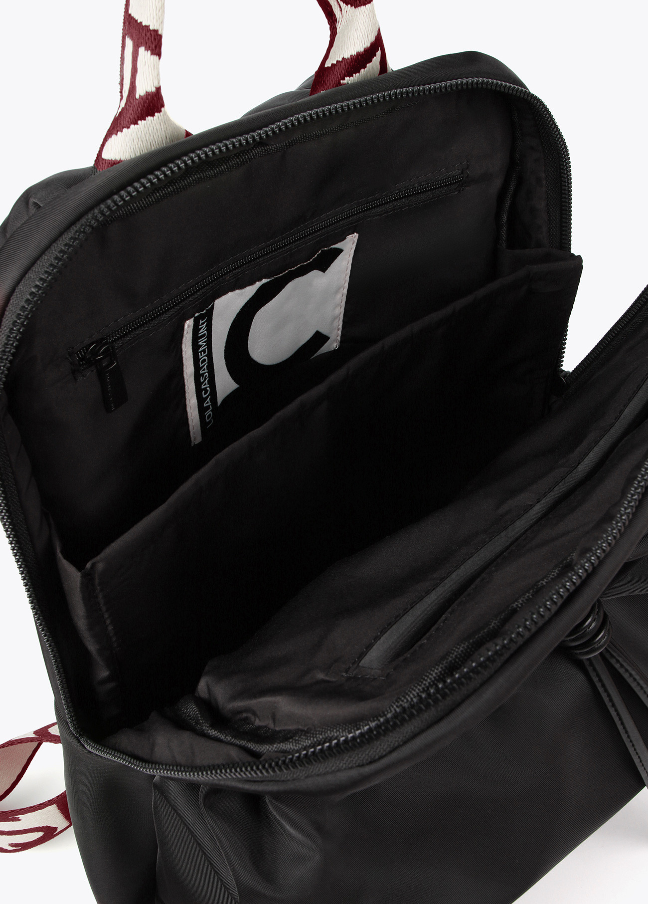 LOLA CASADEMUNT LF2504089 Mochila Nylon asas logotipadas a contraste NEGRO - Imagen 2