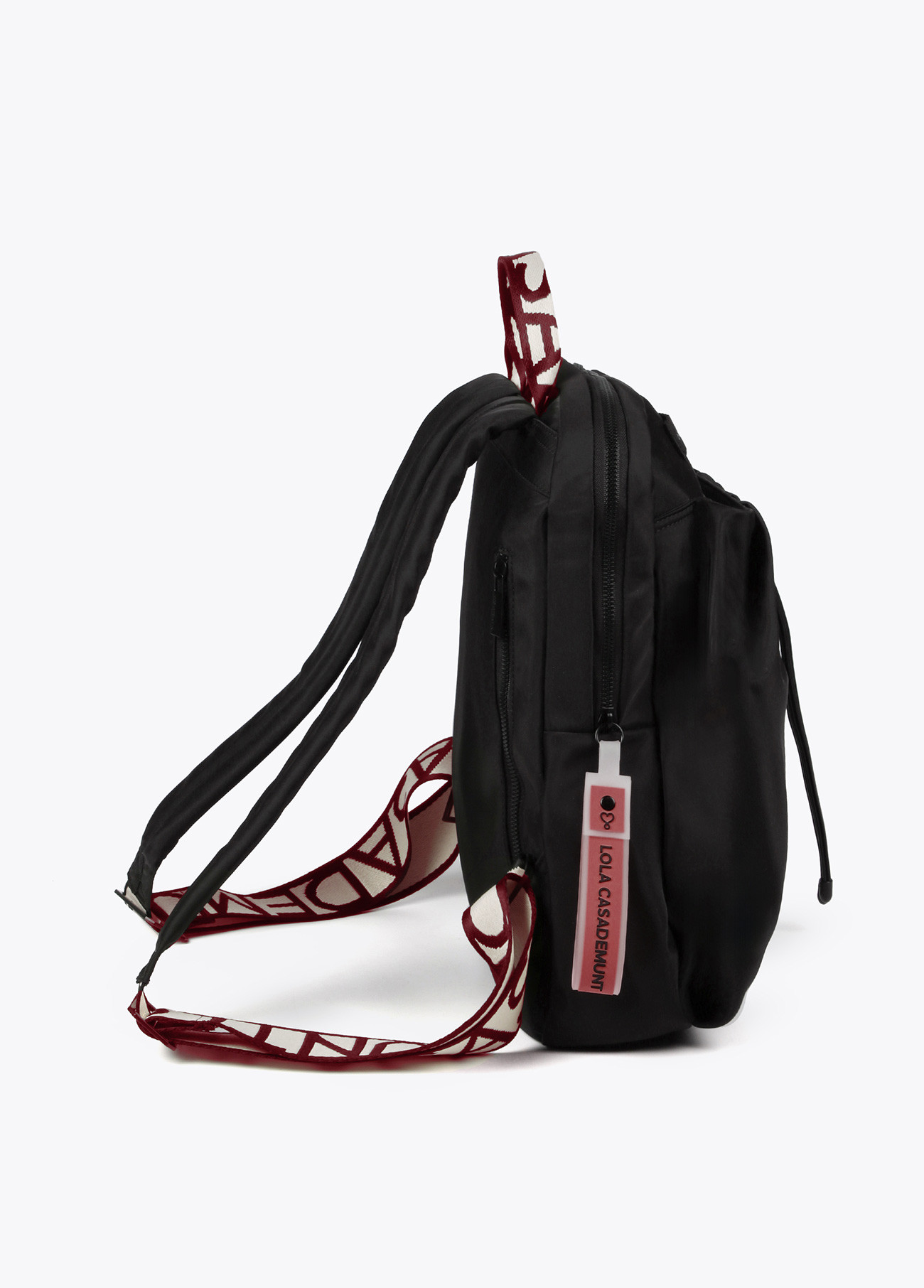 LOLA CASADEMUNT LF2504089 Mochila Nylon asas logotipadas a contraste NEGRO - Imagen 3