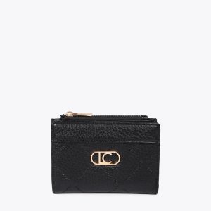 LOLA CASADEMUNT LF2512007 Monedero monograma rombos NEGRO