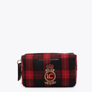 LOLA CASADEMUNT LF2512001 Neceser estampado animal print ROJO-NEGRO