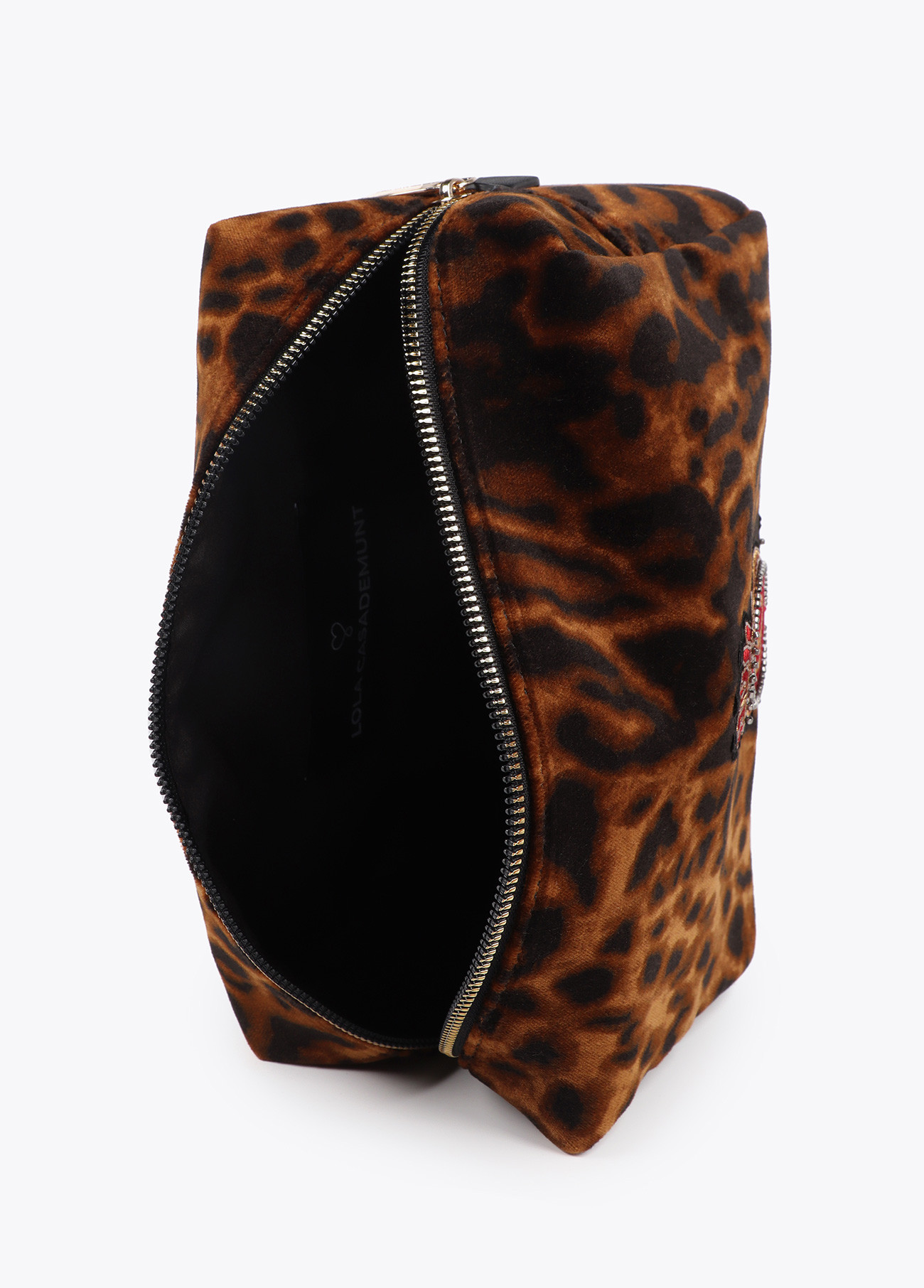 LOLA CASADEMUNT LF2512001 Neceser estampado animal print MARRON-NEGRO - Imagen 3