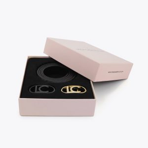 LOLA CASADEMUNT LF2513001 Pack cinturones reversibles animal print con hebilla intercambiable GRIS-NEGRO