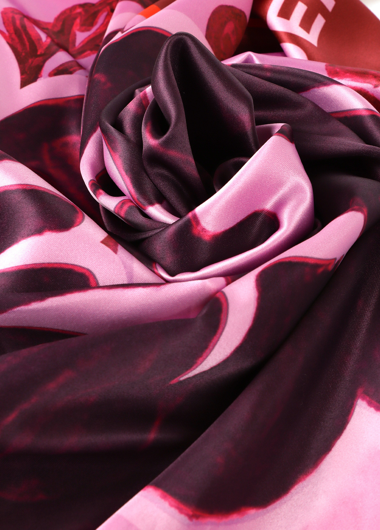 LOLA CASADEMUNT LF2507013 Pañuelo estampado flor ROSA-ROJO - Imagen 4