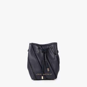 LOLA CASADEMUNT LF2504044 Bandolera judas piezas con detalles en efecto piel serpiente NAVY