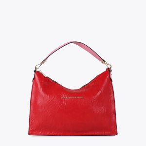LOLA CASADEMUNT LF2504040 Bolso bandolera efecto piel arrugada bicolor ROJO-ROSA