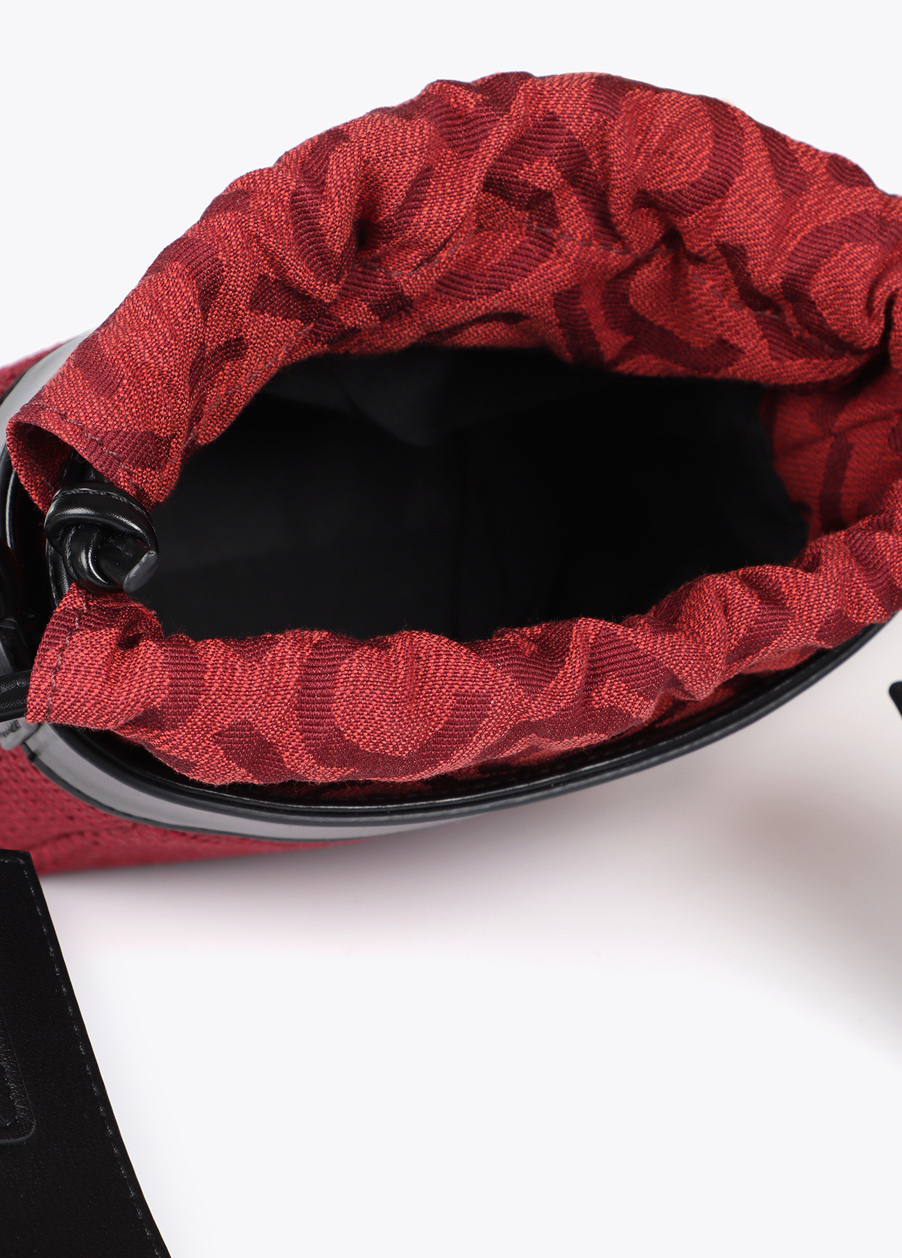 LOLA CASADEMUNT LF2504024 Bolso bandolera combinado tejido y efecto piel BURDEOS - Imagen 2