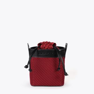 LOLA CASADEMUNT LF2504024 Bolso bandolera combinado tejido y efecto piel BURDEOS