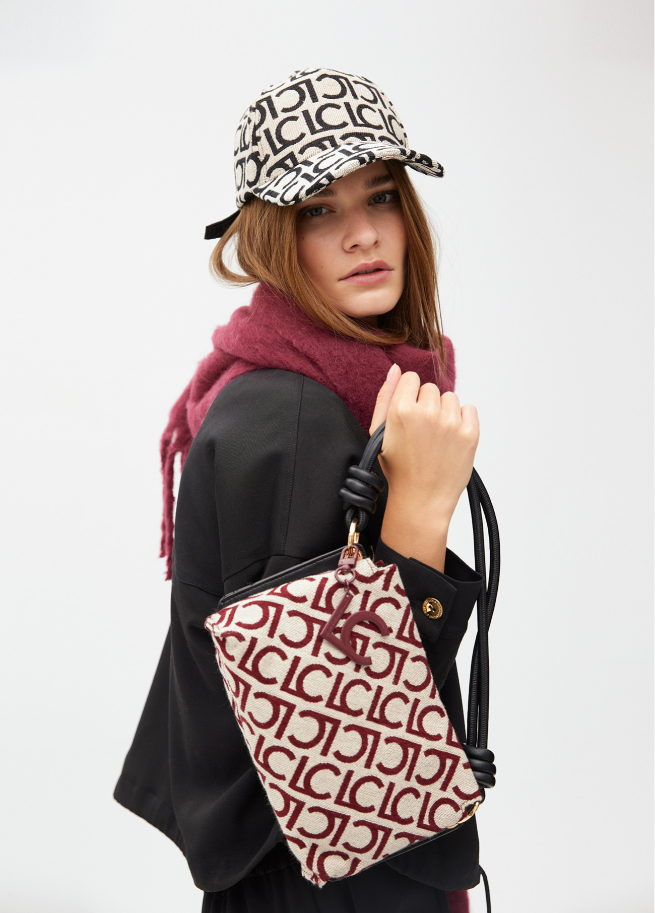 LOLA CASADEMUNT LF2504034 Shopper tejido jaquard lc flocado CRUDO-ROJO - Imagen 2