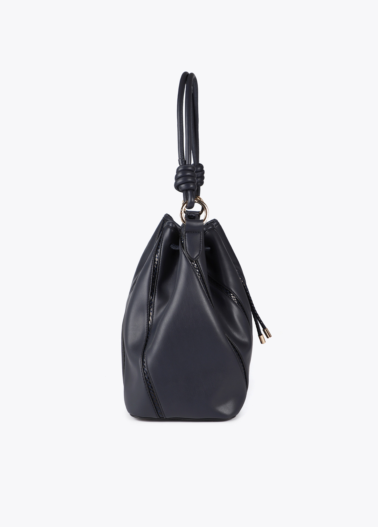 LOLA CASADEMUNT LF2504059 Bolso judas piezas y detalles en efecto piel serpiente NAVY - Imagen 2