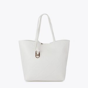 LOLA CASADEMUNT LF2504050 Shopper efecto piel monograma rombos logo ovalado colgante CRUDO