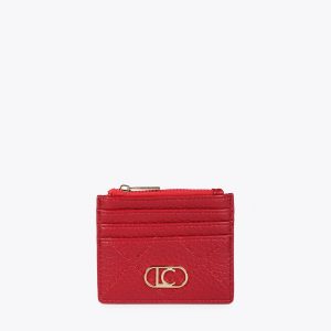 LOLA CASADEMUNT LF2512002 Tarjetero monograma rombos ROJO