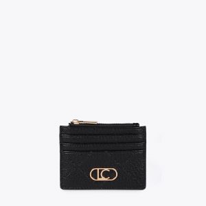LOLA CASADEMUNT LF2512002 Tarjetero monograma rombos NEGRO