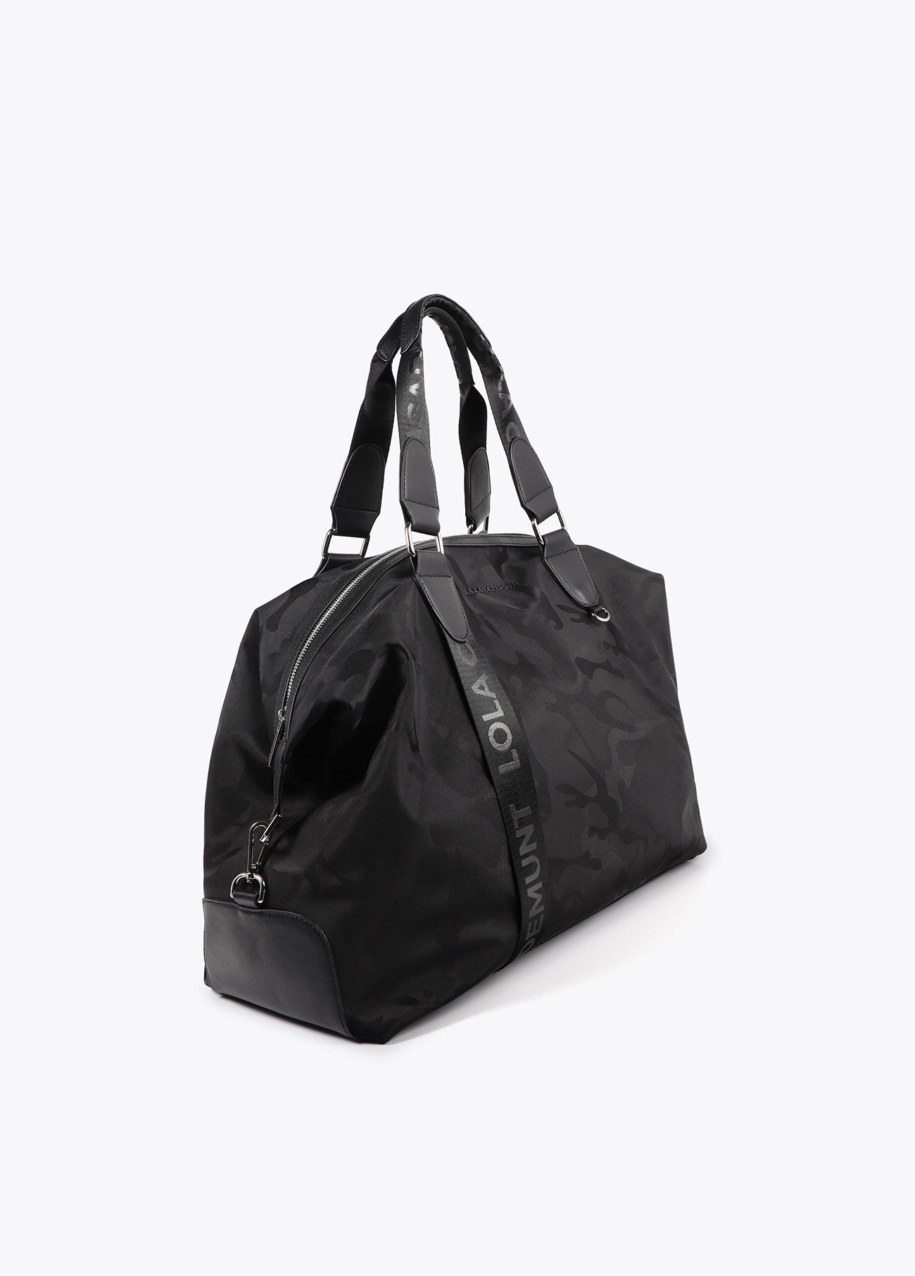 LOLA CASADEMUNT LF2504002 Weekend tejido nylon jaquard camuflaje al tono. NEGRO - Imagen 4