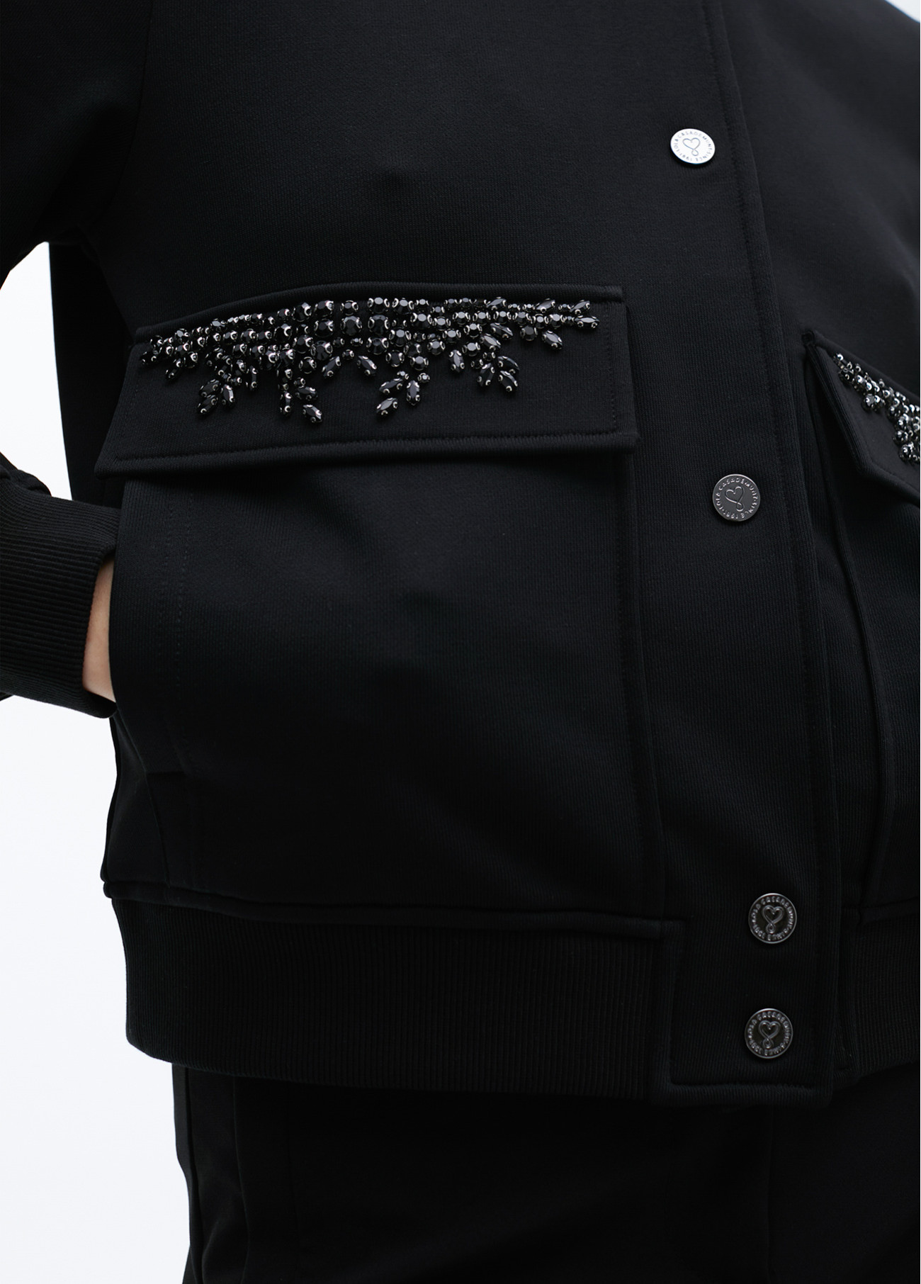 LOLA CASADEMUNT LF2511001 Bomber detalle bolsillos joya NEGRO - Imagen 3