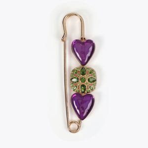 LOLA CASADEMUNT LF2503064 Broche corazon y joya LILA-METAL