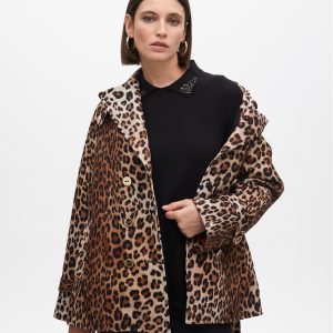 LOLA CASADEMUNT LF2502012 Chaqueta animal print cinturón MARRON-NEGRO