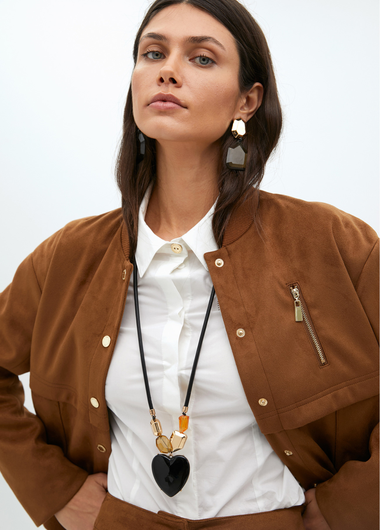 LOLA CASADEMUNT LF2503050 Collar cordon corazon efecto cristal NEGRO-GRIS - Imagen 3