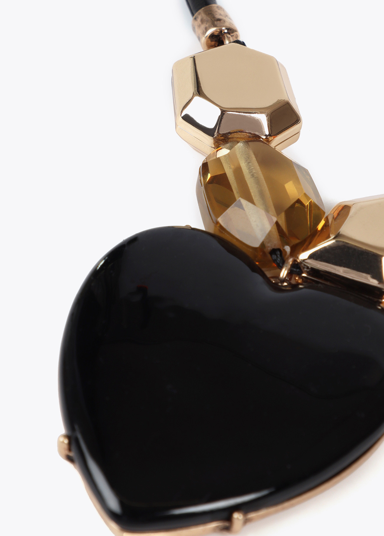 LOLA CASADEMUNT LF2503050 Collar cordon corazon efecto cristal NEGRO-GRIS - Imagen 2