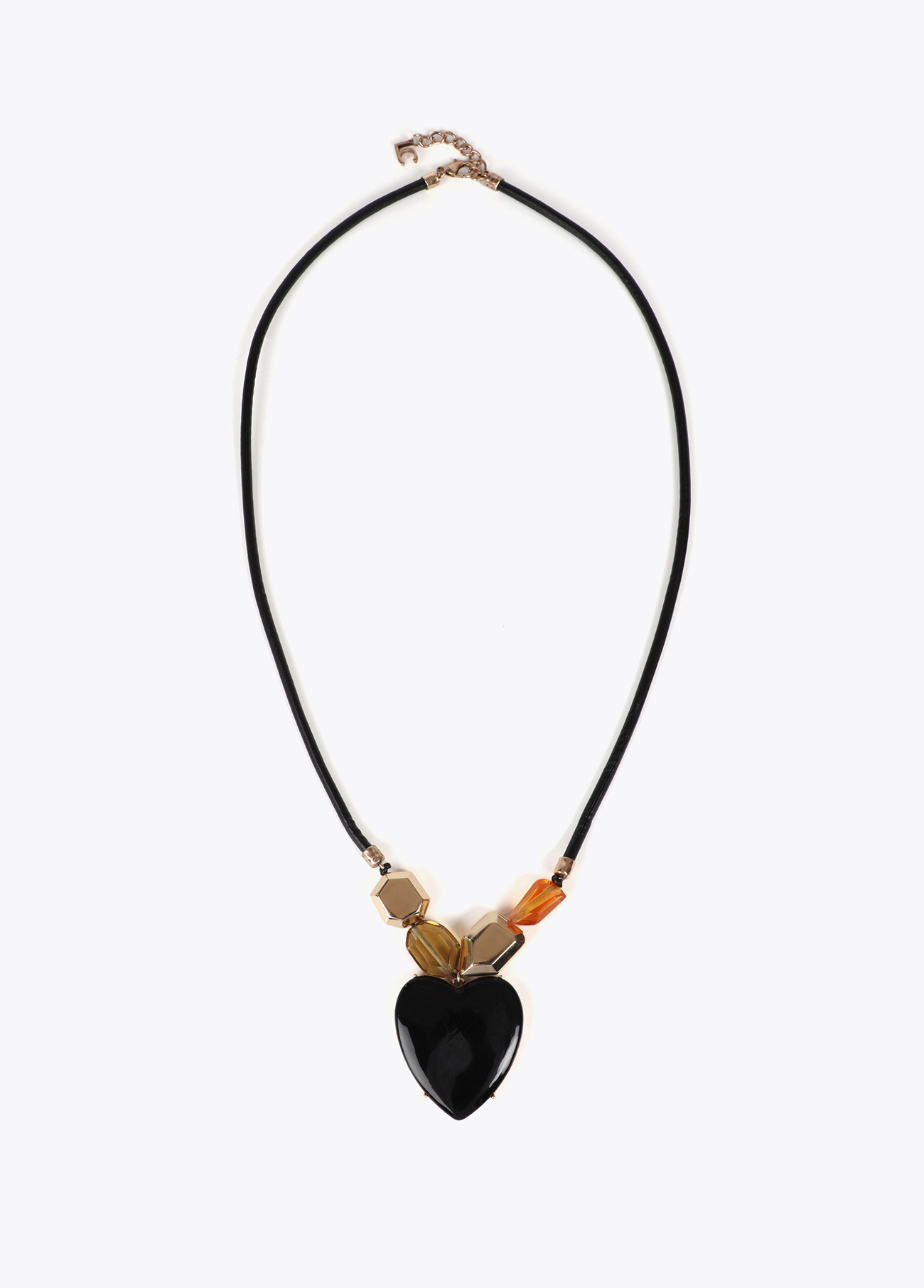 LOLA CASADEMUNT LF2503050 Collar cordon corazon efecto cristal NEGRO-GRIS