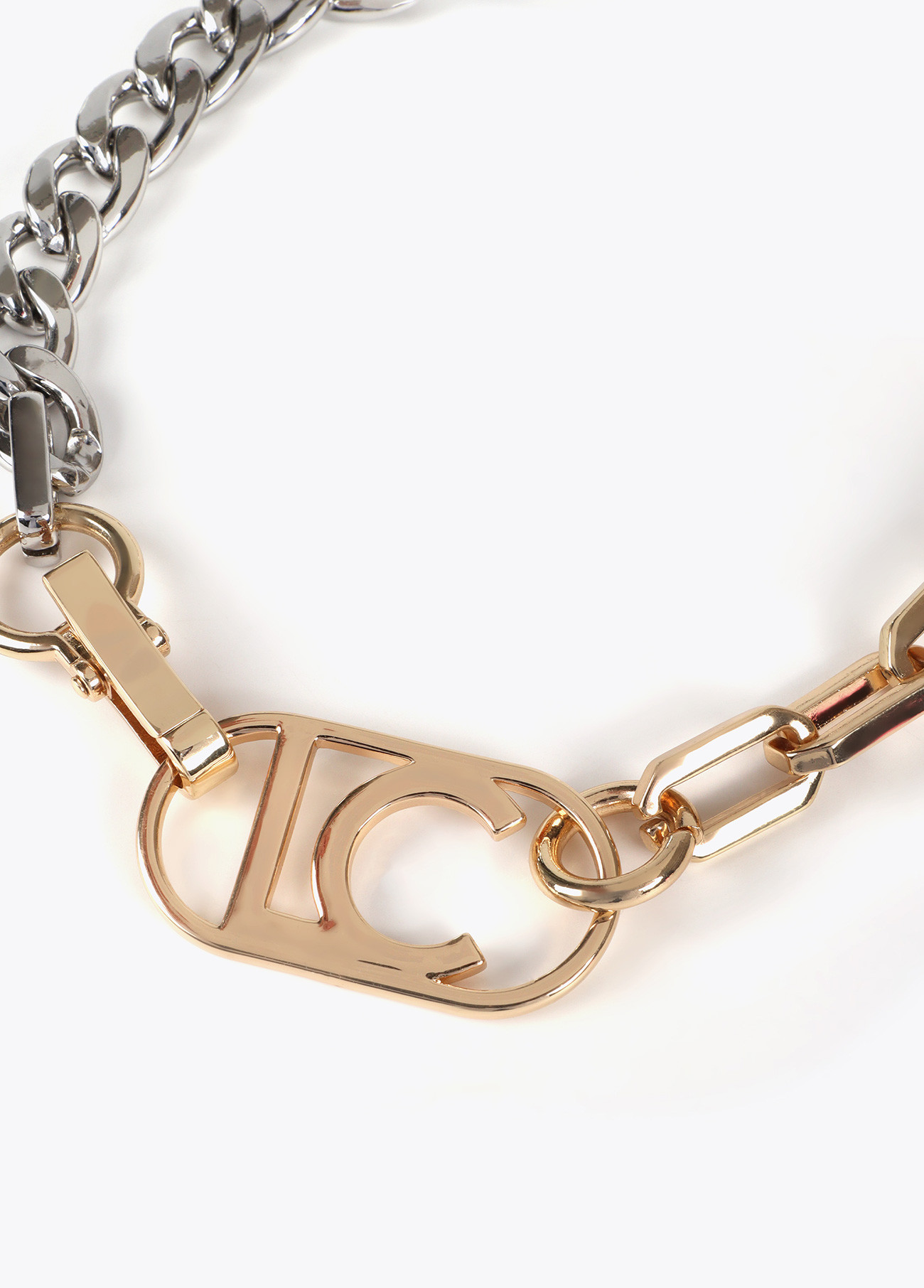 LOLA CASADEMUNT LF2503057 Collar corto combinado cadenas logo ovalado METAL-METAL - Imagen 2