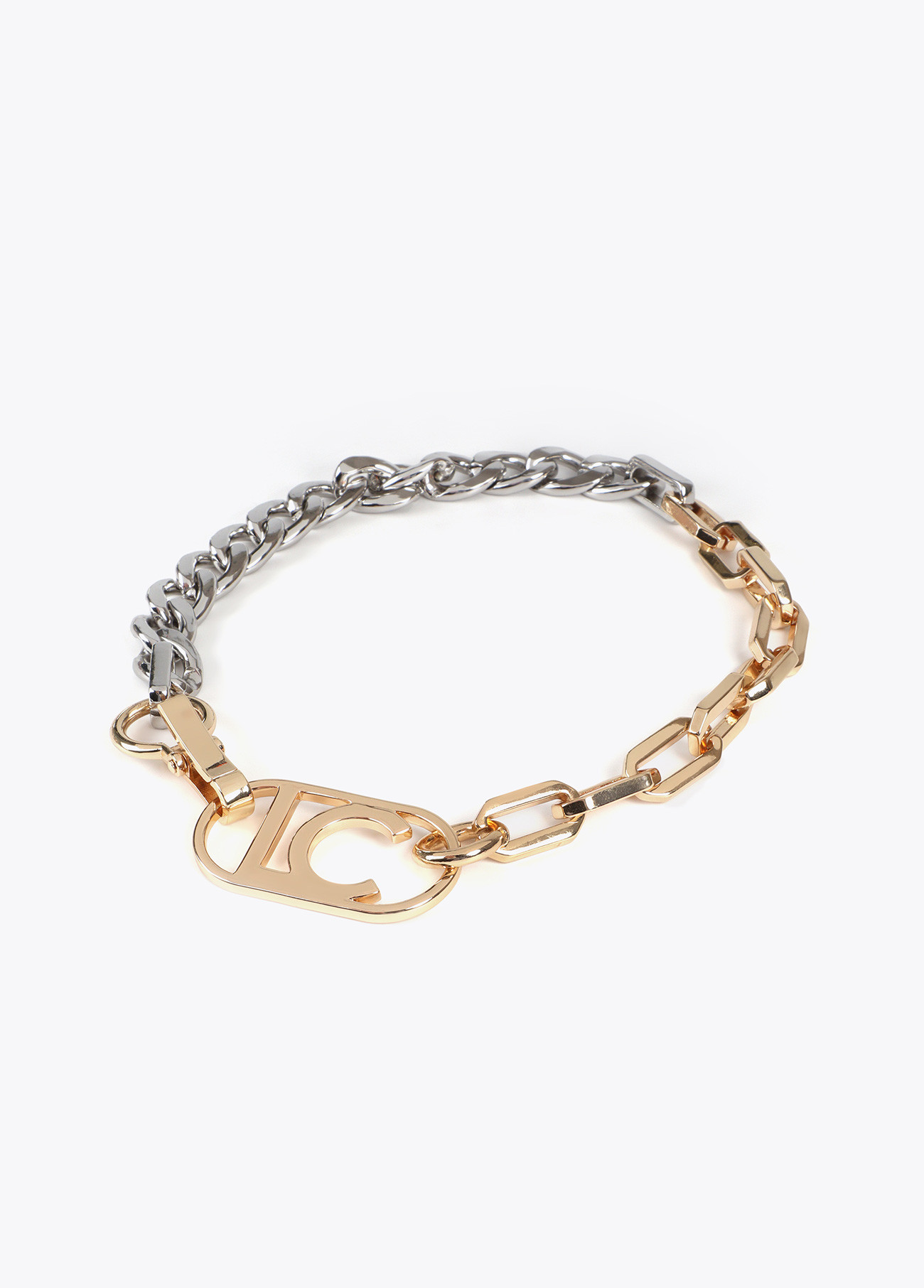 LOLA CASADEMUNT LF2503057 Collar corto combinado cadenas logo ovalado METAL-METAL - Imagen 3