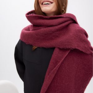 LOLA CASADEMUNT LF2507009 Budanda lisa flecos gruesos BURDEOS